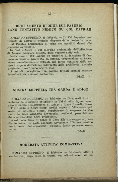 Il diario della nostra guerra : bollettini ufficiali dell'esercito e della marina